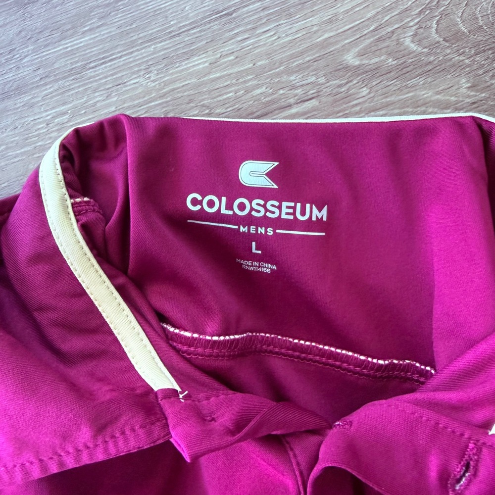 Colosseum Mens Florida State University FSU Polo Shirt Garnet Maroon Large - Picture 5 of 5